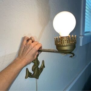 Vintage Brass Nautical Wall Sconce Light Fixture
